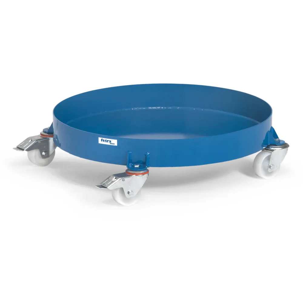 FETRA Rouleur pour fûts 200 L avec cuvette acier étanche