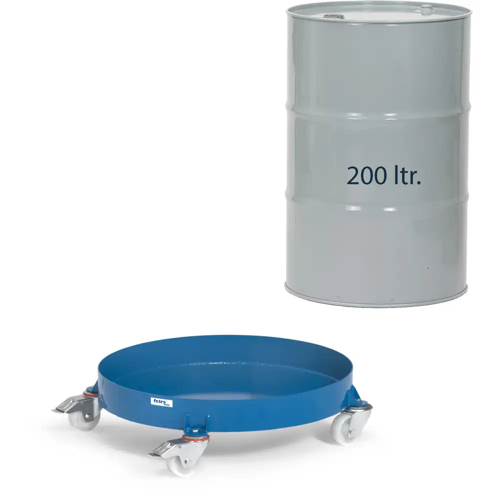 FETRA 1361 Rouleur pour fûts 200 L avec cuvette acier étanche