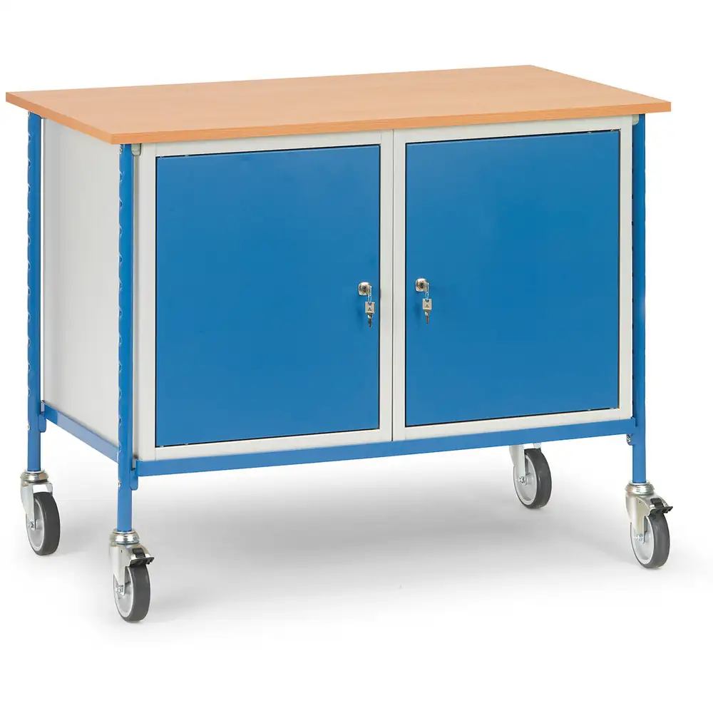 FETRA Table roulante avec 2 placards à serrure