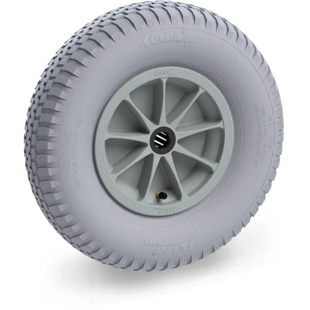 FETRA 72125G Roue gonflable 400x100 mm -4PR crampons- bleu gris