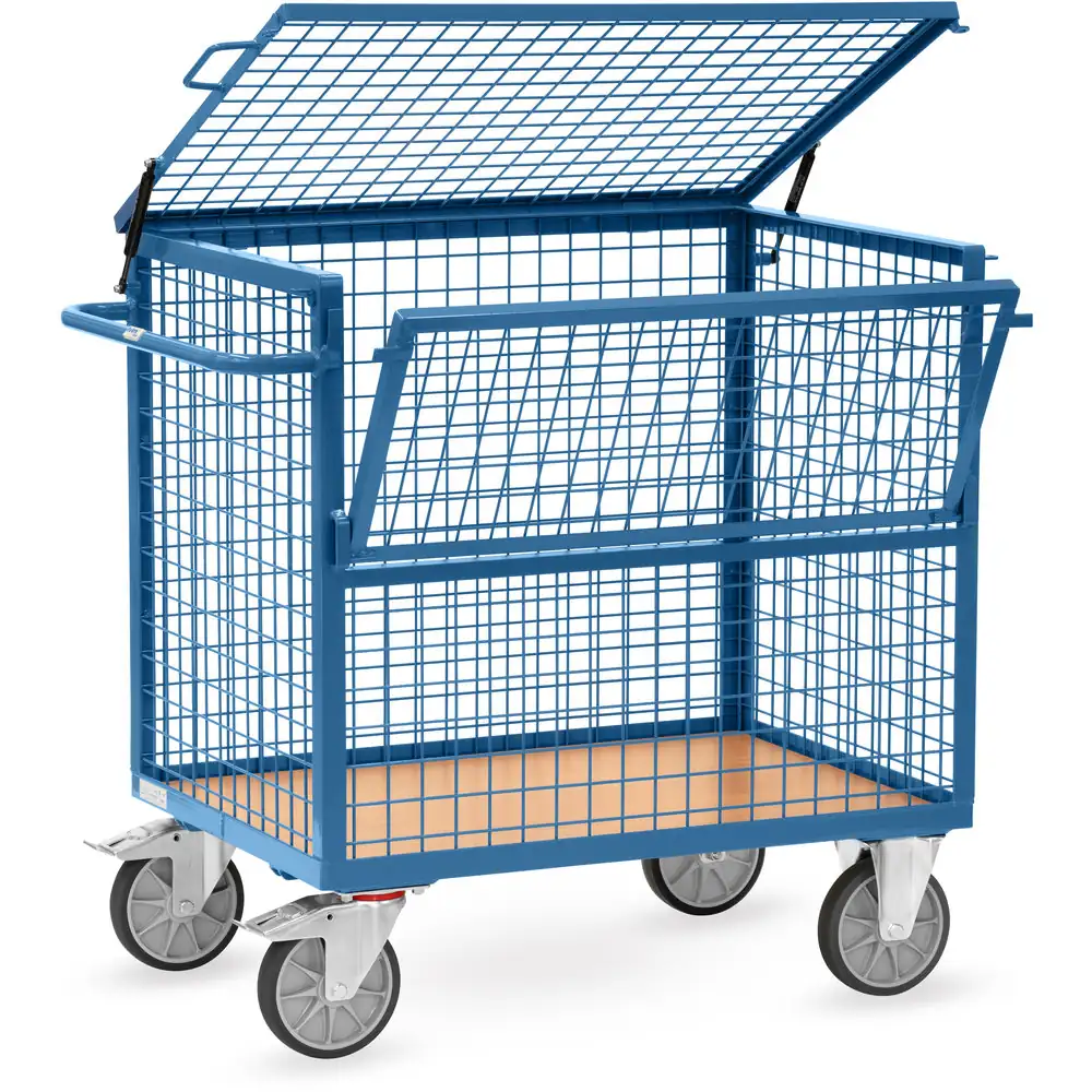 [2763] FETRA Chariot caisse treillis métallique, avec couvercle (Standard, Standard, Standard, Standard, Standard, Standard, Standard, Standard)
