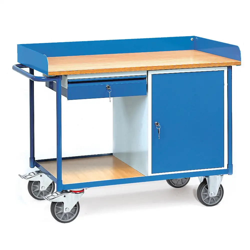 [2436] FETRA 2436 Etabli roulant avec placard et tiroir à serrure (Standard, Standard, Standard, Standard, Standard, Standard, Standard)