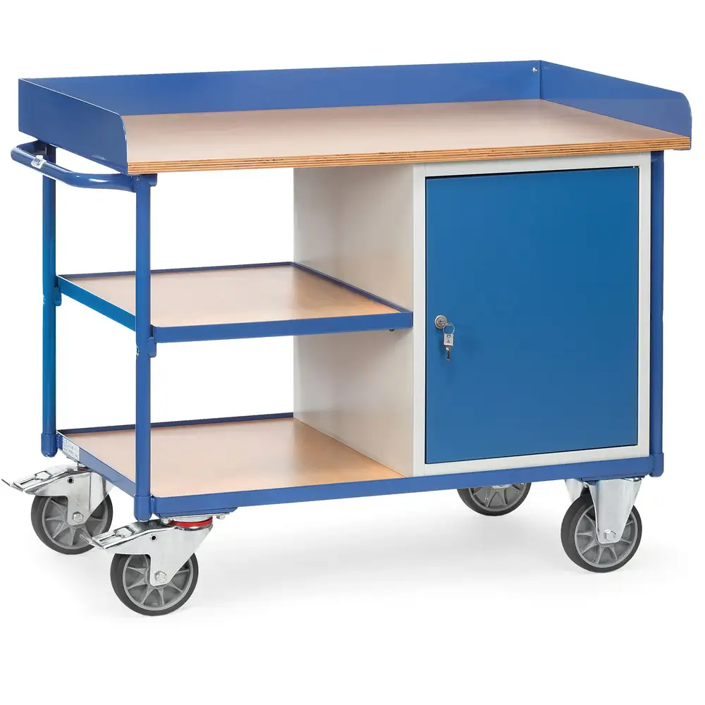 [2435] FETRA 2435 Etabli roulant avec placard et étagère (Standard, Standard, Standard, Standard, Standard, Standard, Standard)