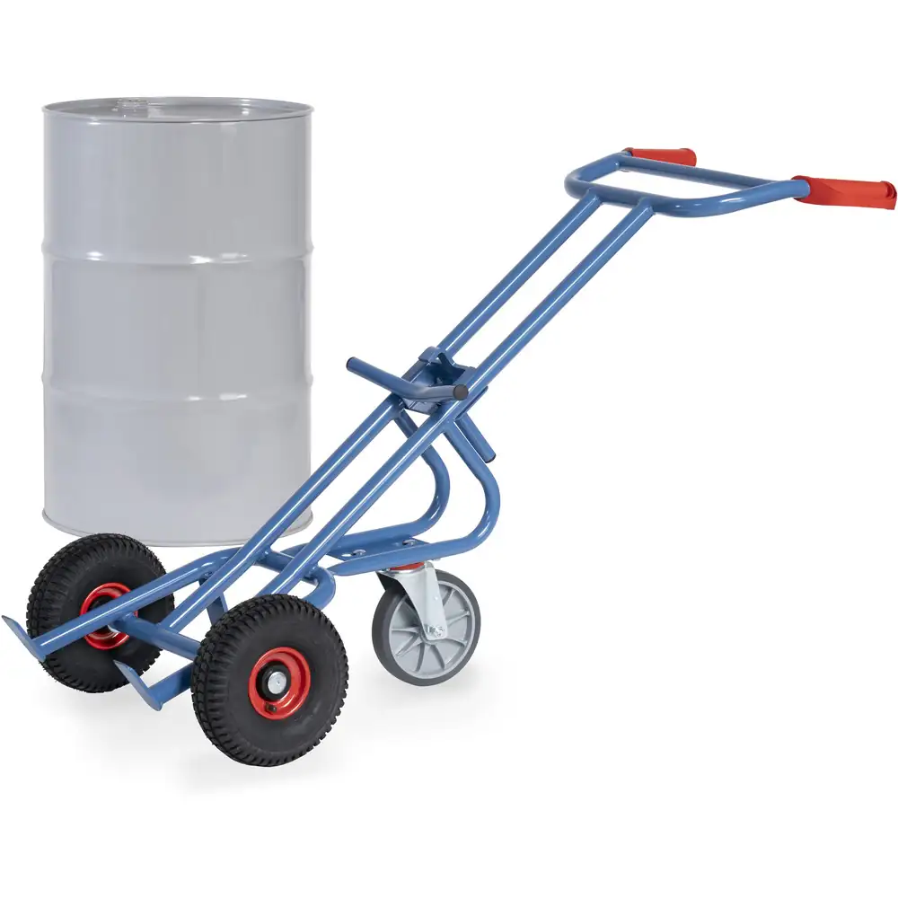 FETRA Diable à fûts 1072 charge 300 kg avec roue d'appui