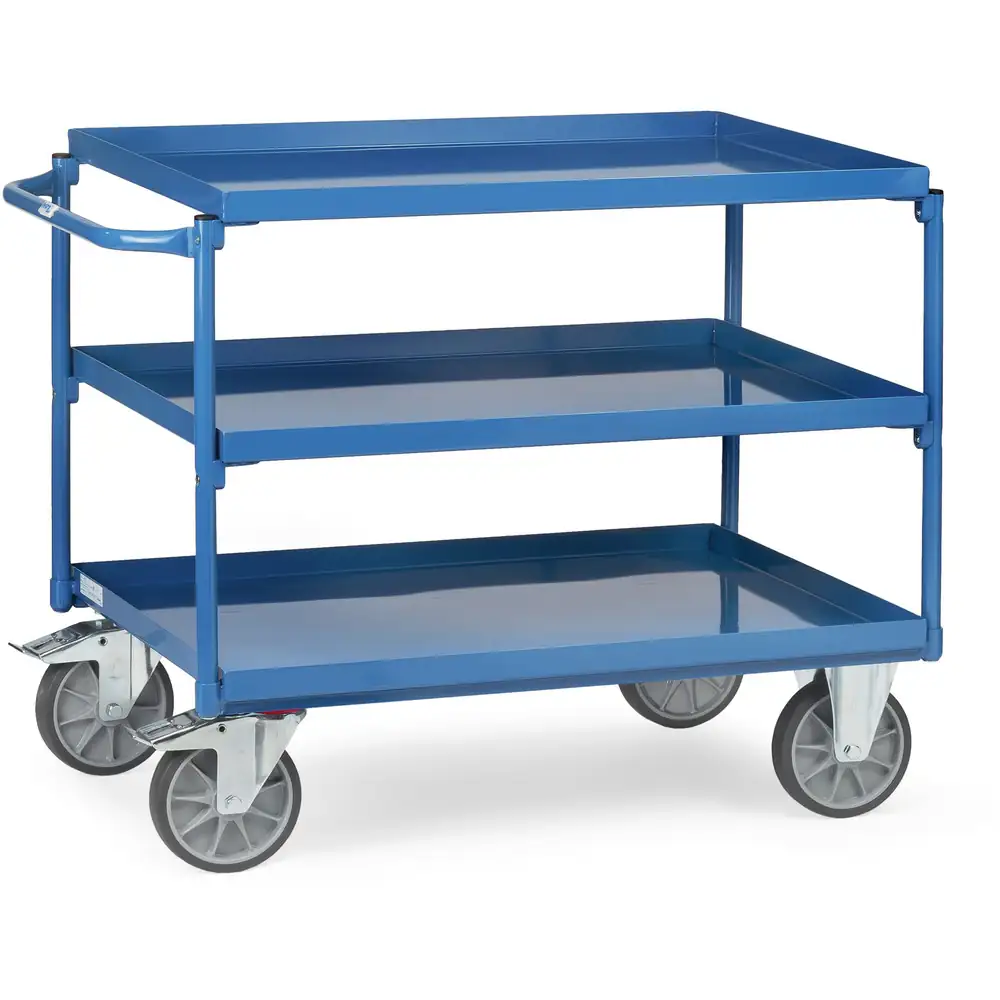 FETRA 4830 Chariot tôlé 3 plateaux à rebords étanches