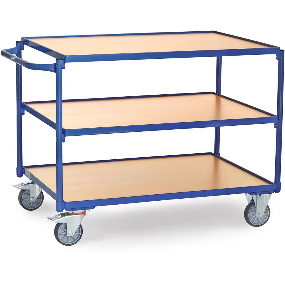 FETRA 2954 Servante 300 kg, 3 plateaux avec barres de poussée