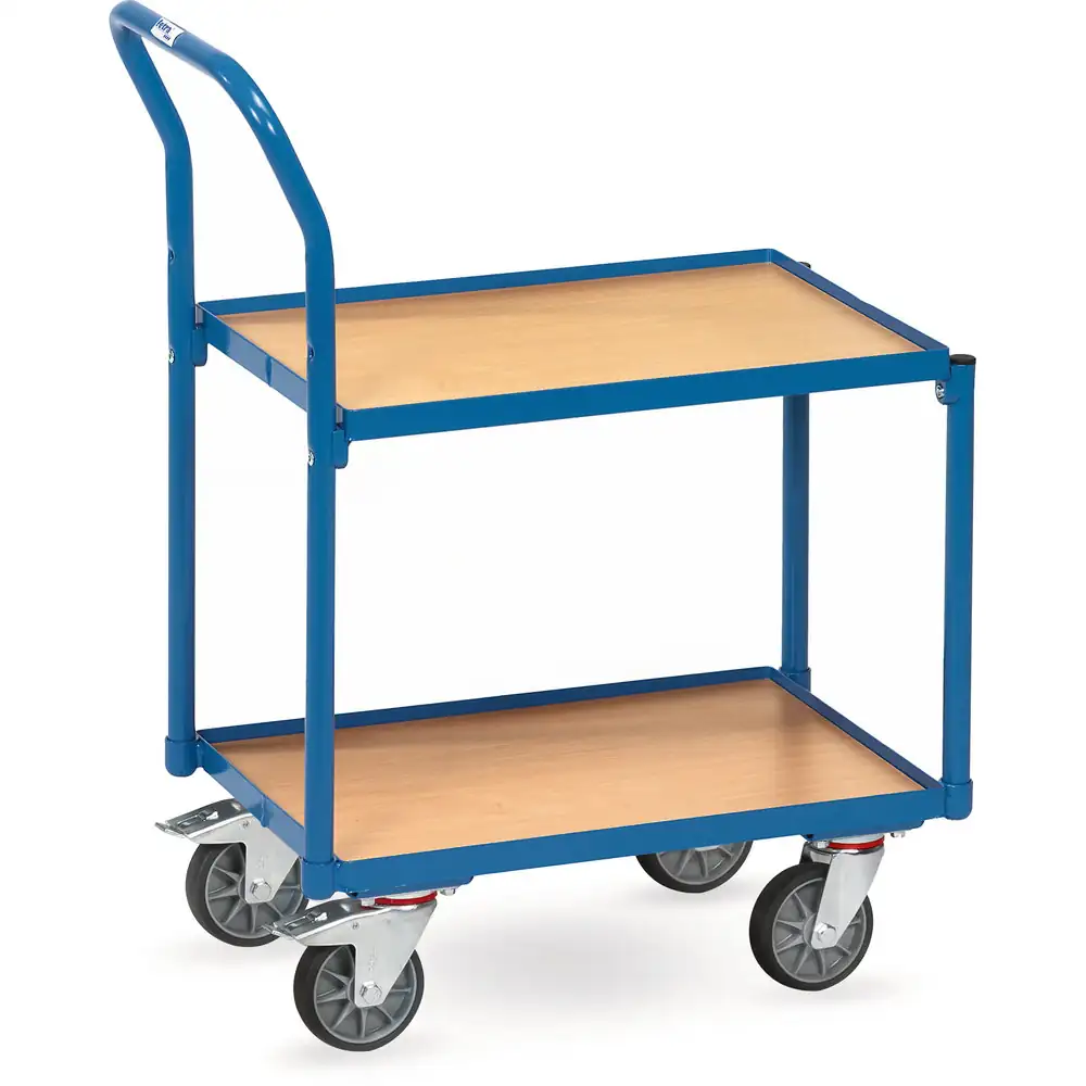 Fetra Etage rolplateau - 2 etages met rand met duwbeugel