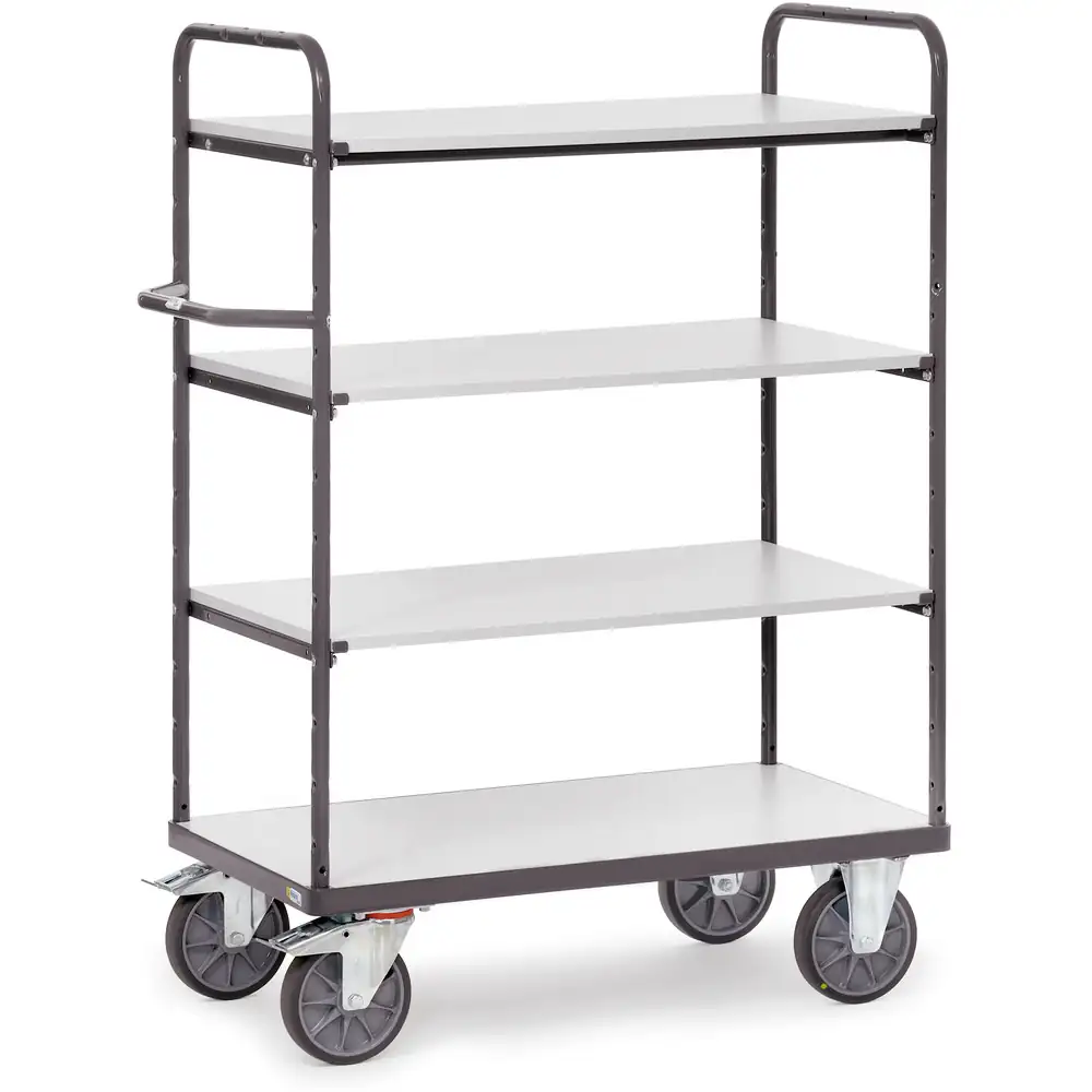 FETRA 9201 Chariot ESD, 4 plateaux et 2 ridelles ouvertes