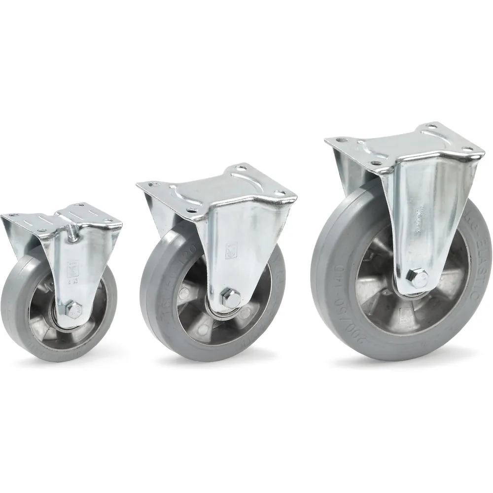 FETRA Roue fixe à bandage caoutchouc élastique bleu gris