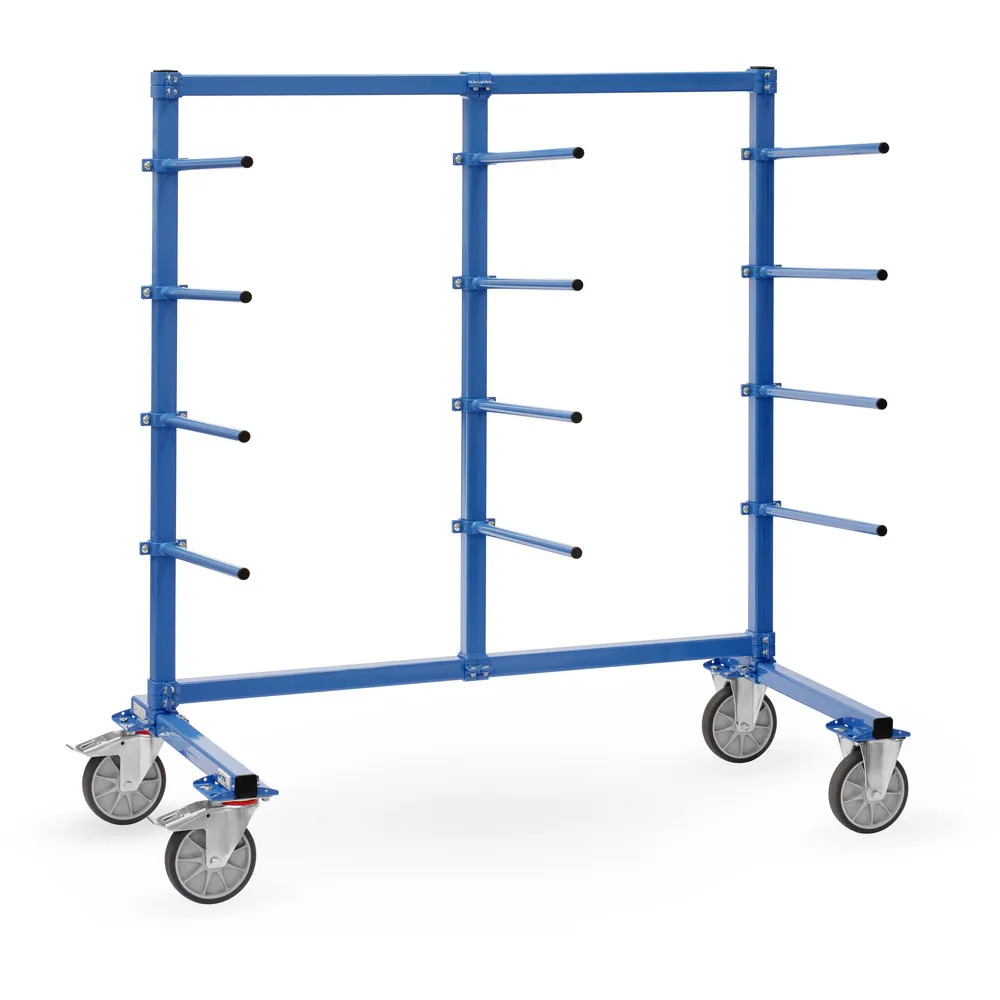 FETRA Chariot à barres de portée horizontales en PVC