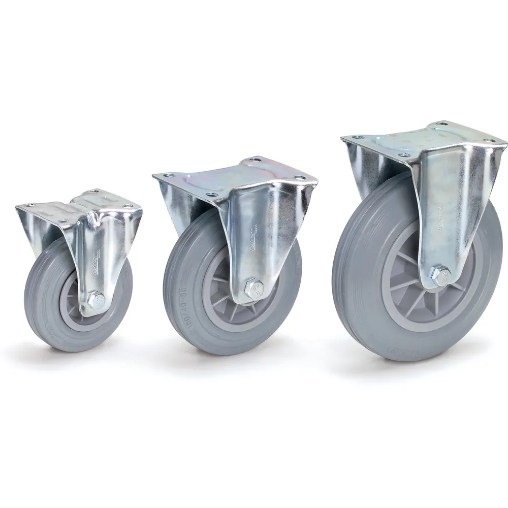 [71123] FETRA Roue fixe à bandage caoutchouc bleu gris