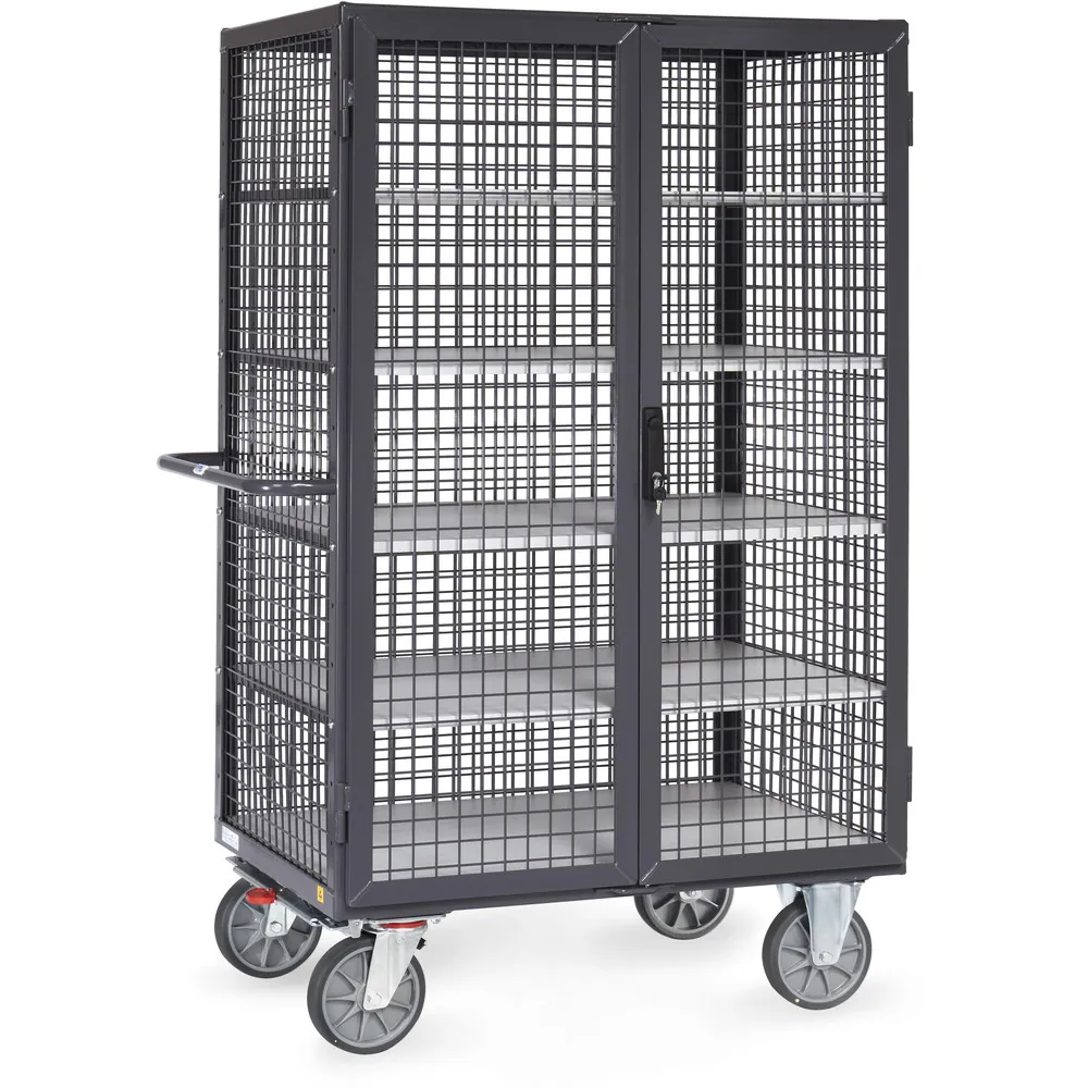 FETRA Chariot fermé en treillis ESD, verrouillage