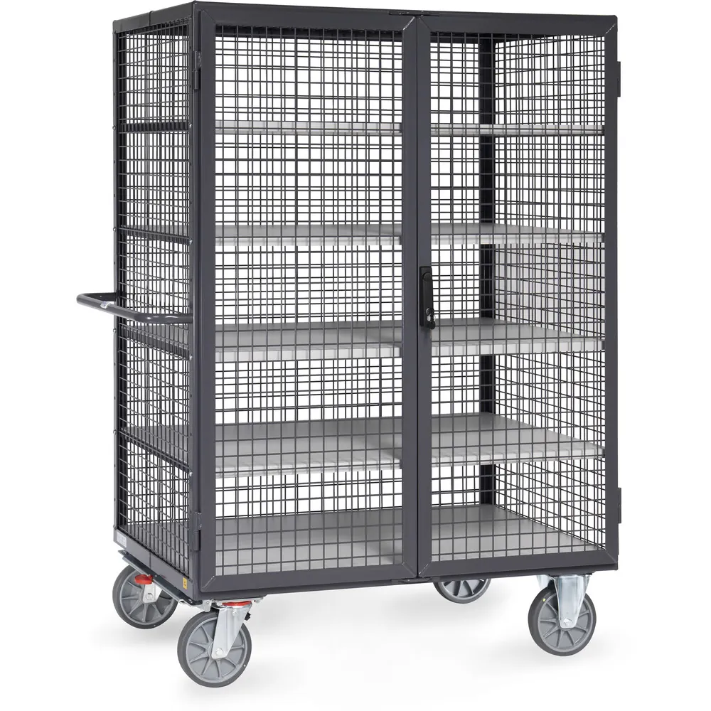 FETRA Chariot fermé en treillis ESD, verrouillage