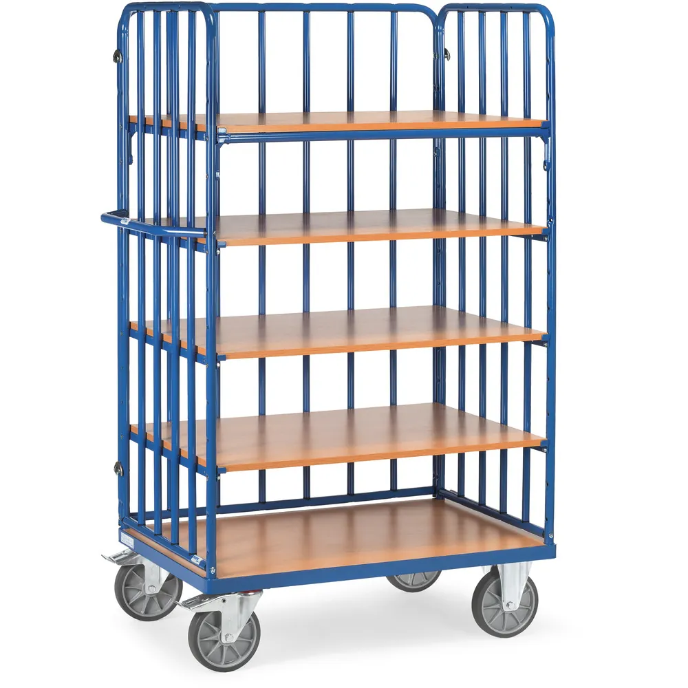 [8353-1] FETRA Chariot haut, 5 plateaux et 3 ridelles à barres