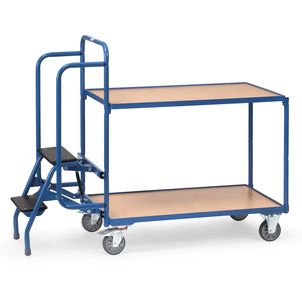 FETRA Chariot pour commandes, 2 plateaux avec marchepied