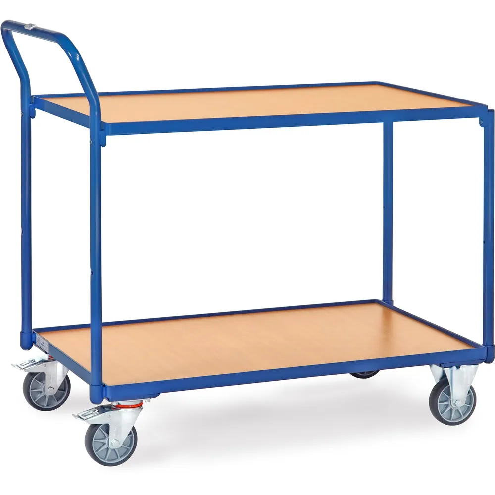 FETRA Servante 300 kg, 2 plateaux avec barres de poussée