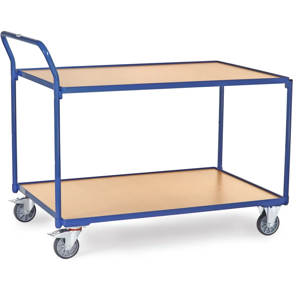 FETRA Servante 300 kg, 2 plateaux avec barres de poussée