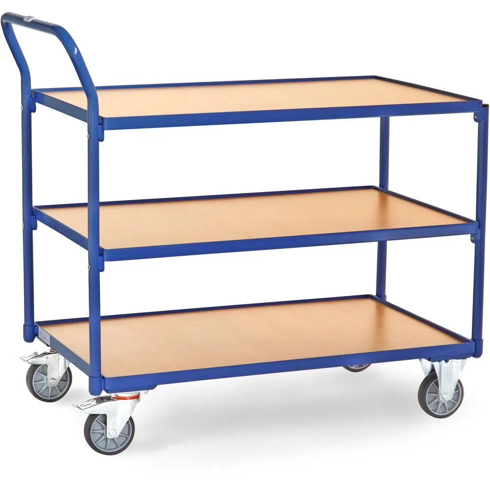 [2752] FETRA Servante 300 kg, 3 plateaux avec barres de poussée