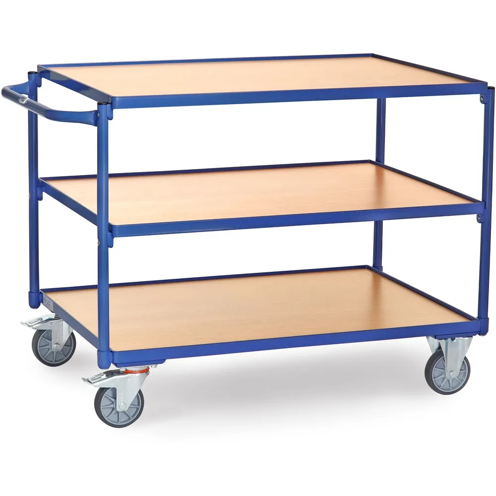 FETRA Servante 300 kg, 3 plateaux avec barres de poussée