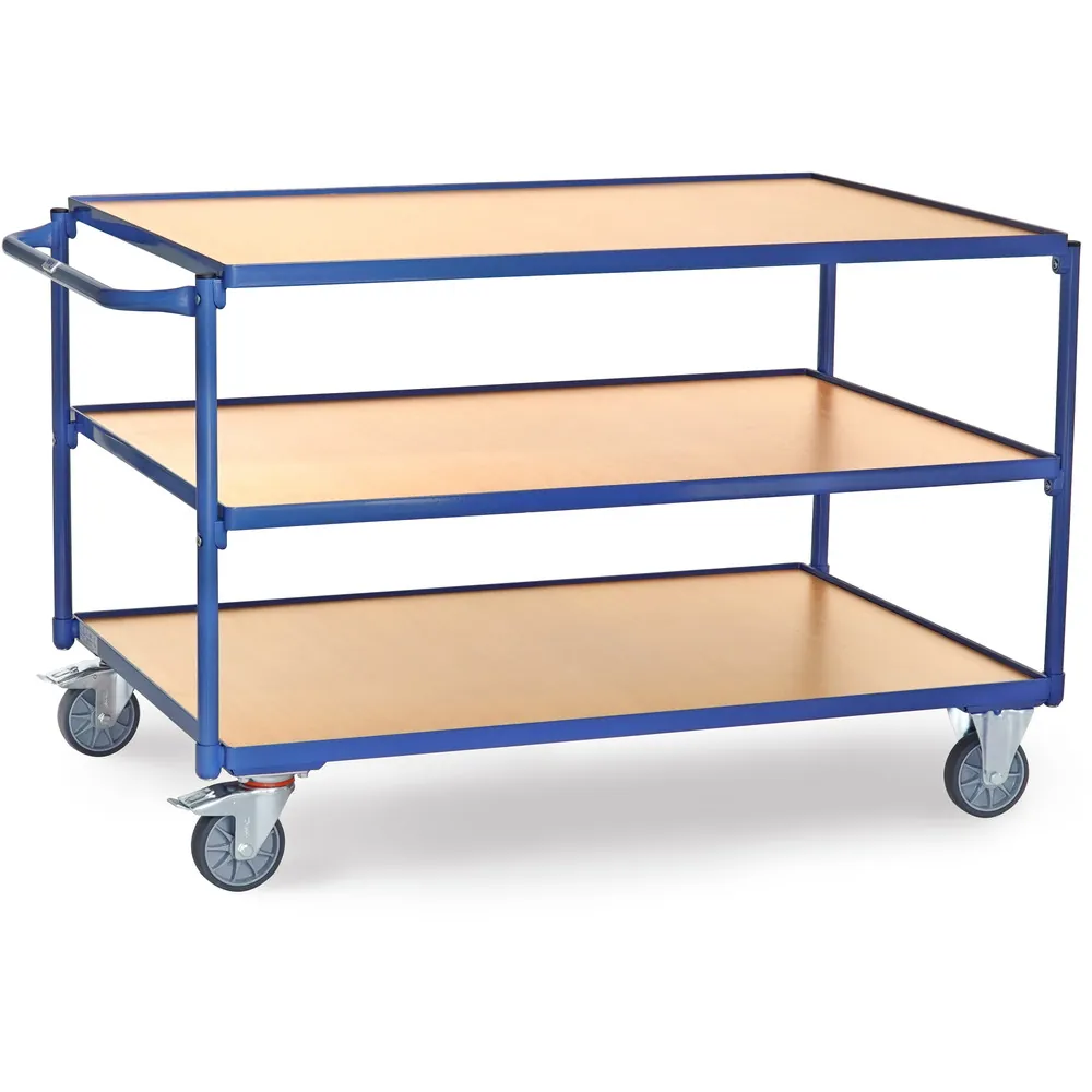 [2956] FETRA Servante 300 kg, 3 plateaux avec barres de poussée