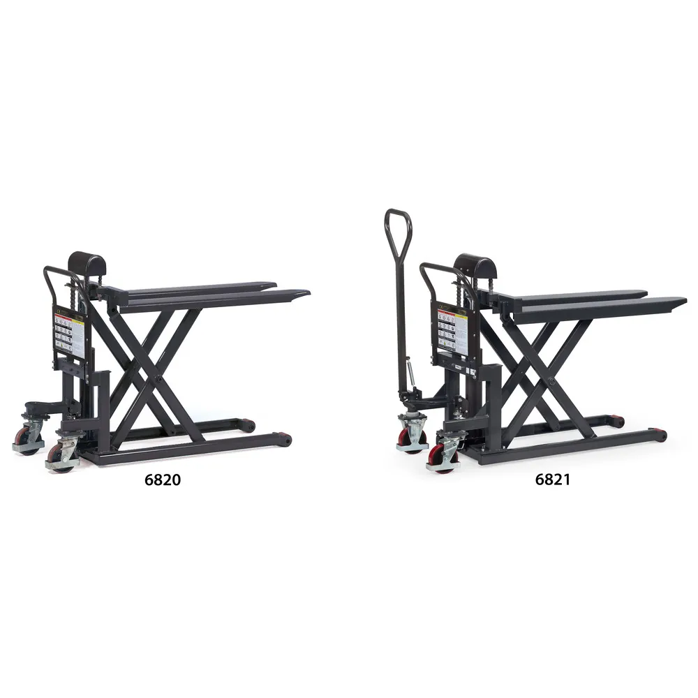 [6821] FETRA Transpalette à ciseaux à dossier de poussée, 1 to.