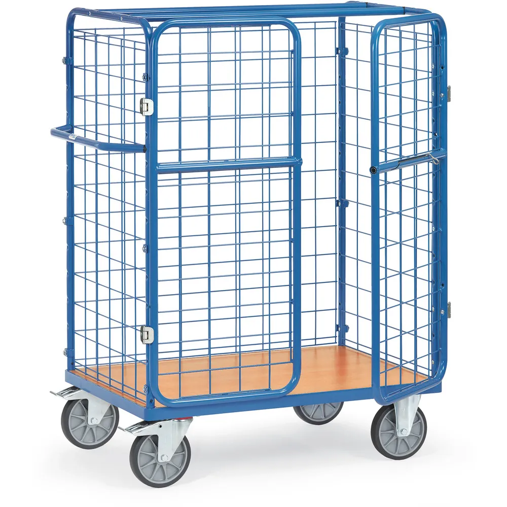 FETRA 8481-3 Chariot pour colis grillagé, avec portes battantes