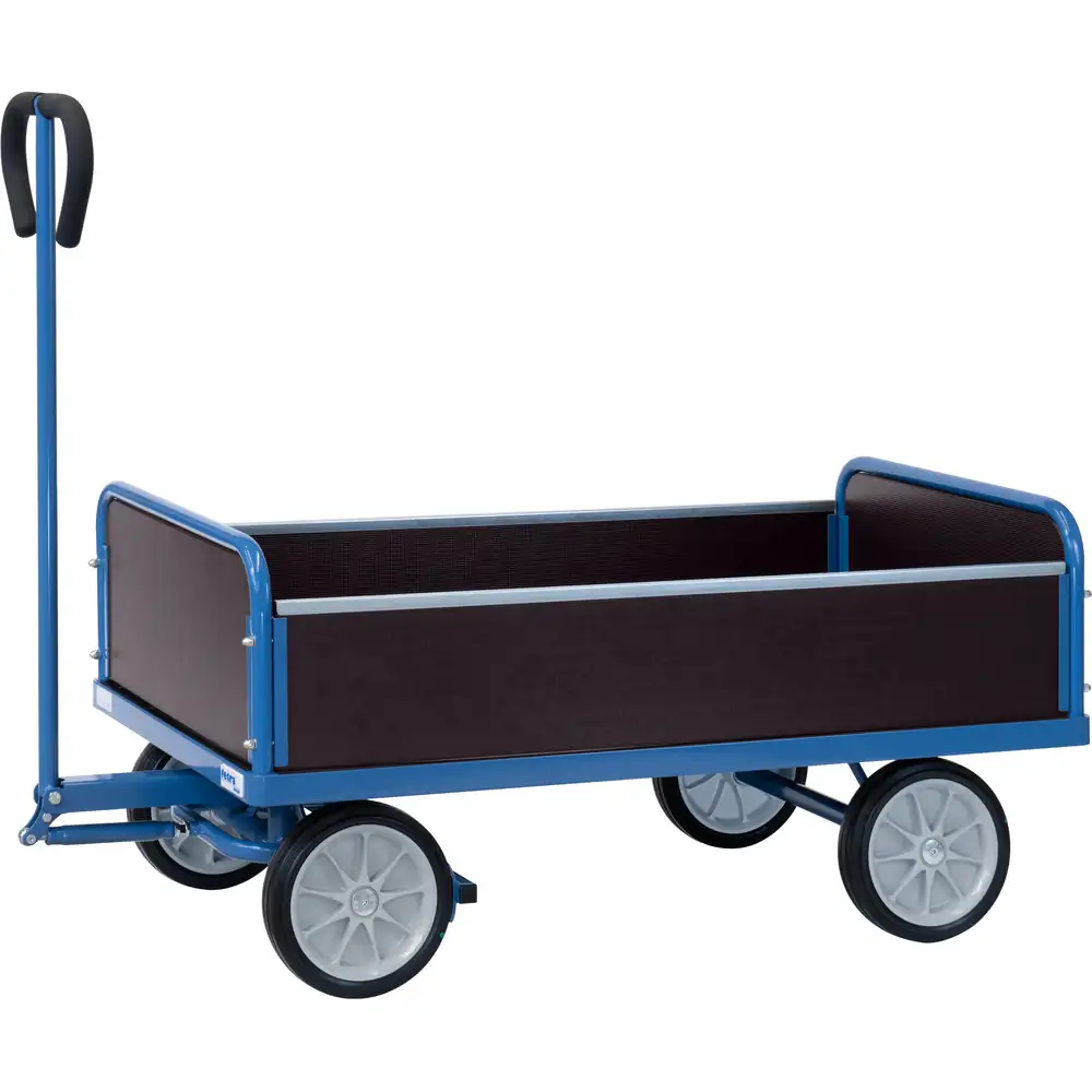 [4052V] Fetra Handtrekwagen 4052V met 4 wanden - massief rubber
