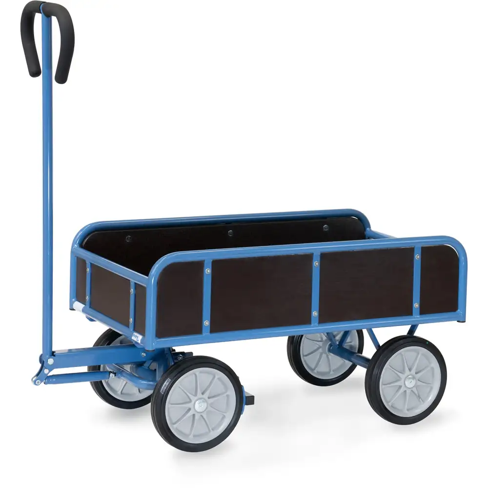 [4122V] Fetra Handtrekwagen 4122V met 4 wanden - massief rubber
