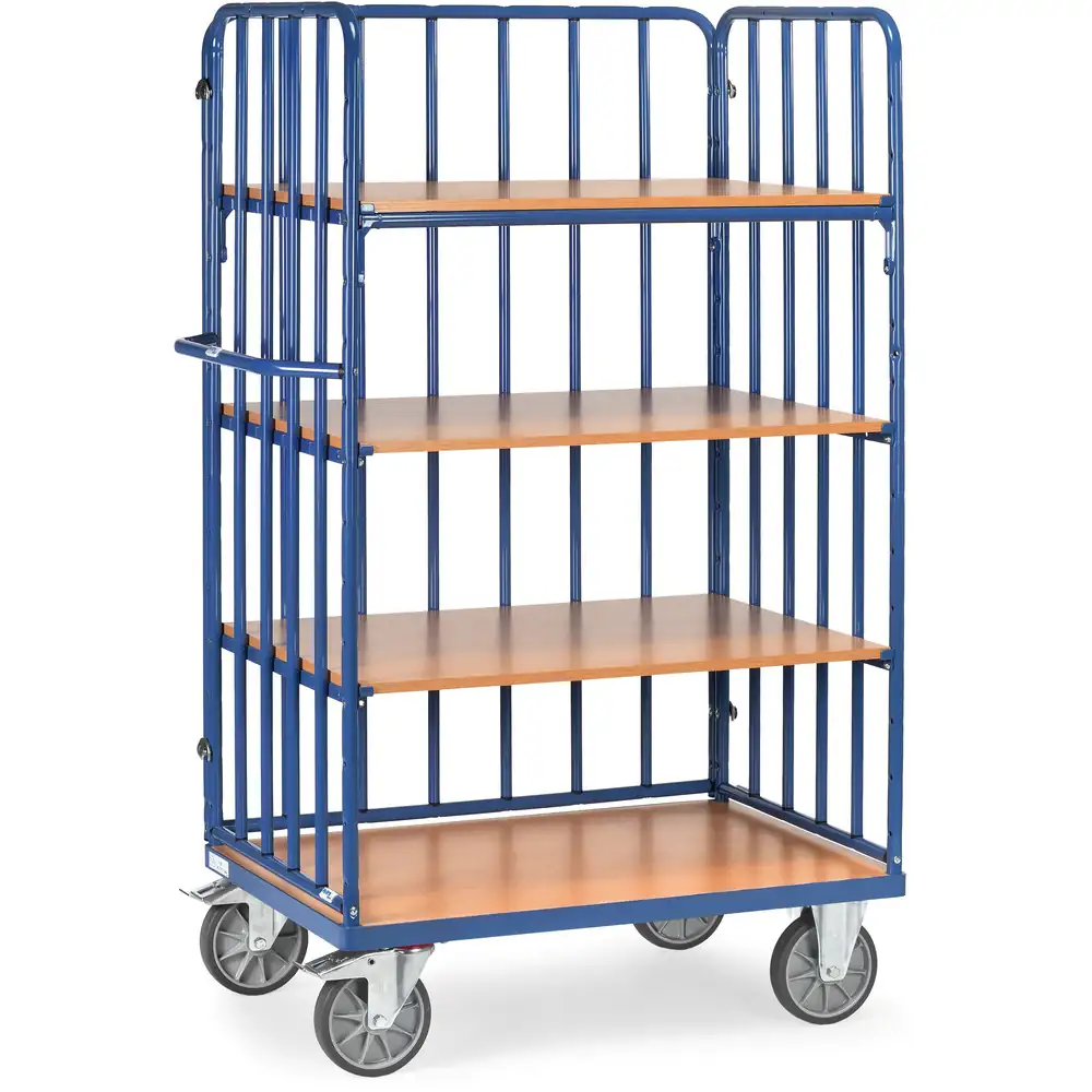 [8312-1] FETRA 8312-1 Chariot haut 4 plateaux, 3 ridelles à barres